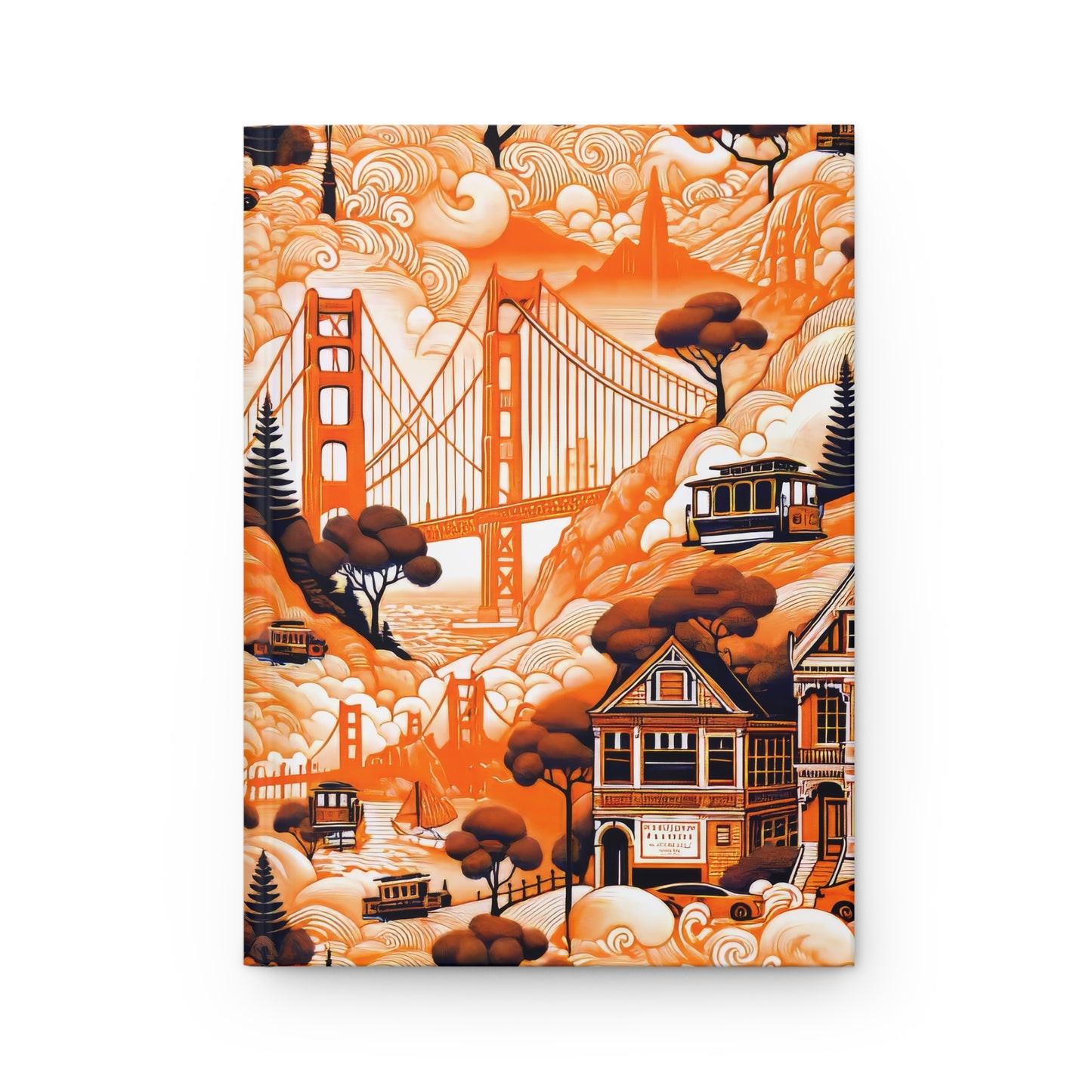 San Francisco - California in Toile de Jouy - Hardcover Journal Notebook Matte #sf #goldengate #california