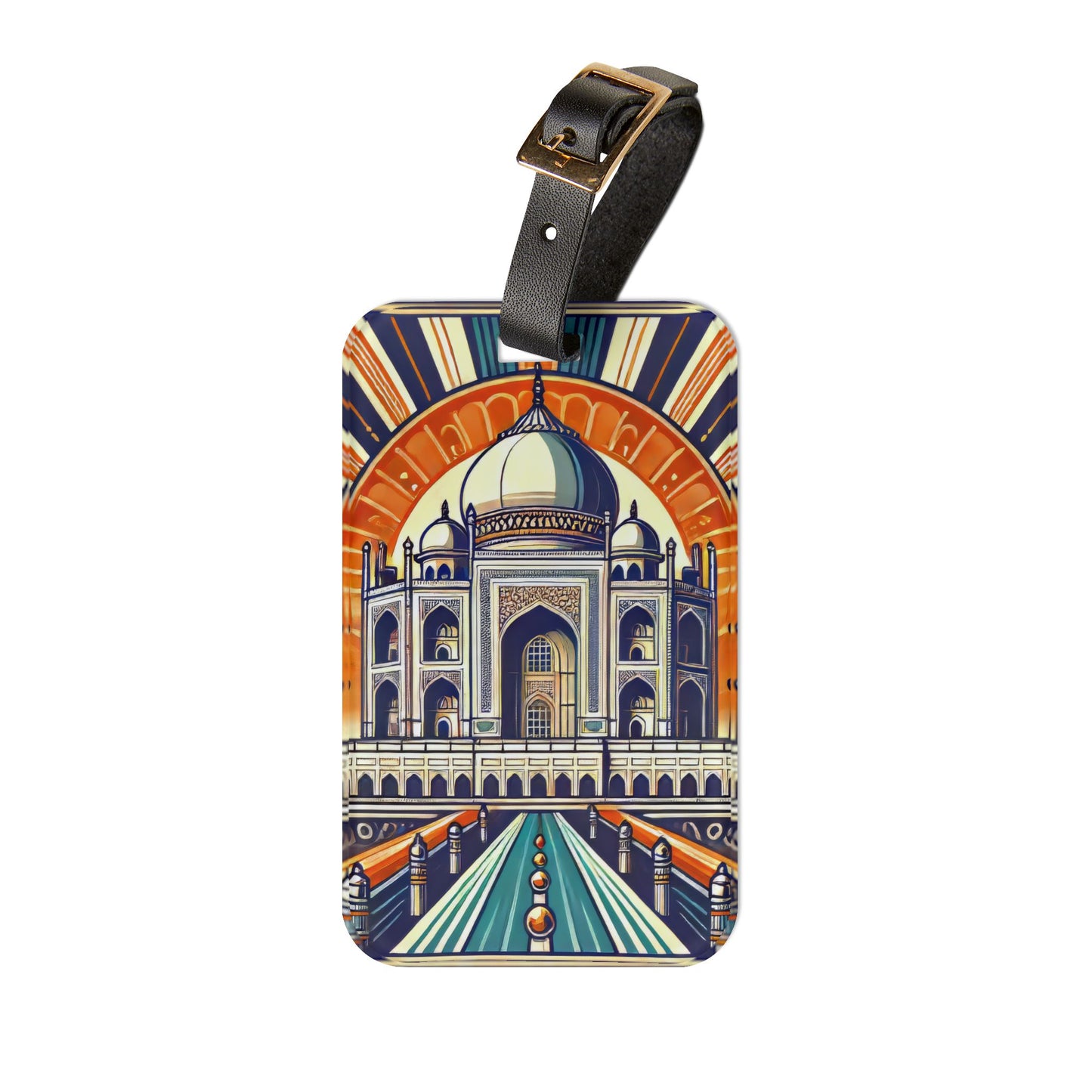 Art Deco Taj Mahal India Luggage Tag