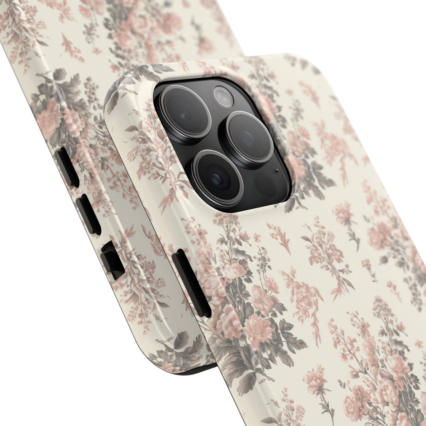 Bouquet Toile de Jouy in Pink and Grey - Samsung and iPhone Tough Phone Case