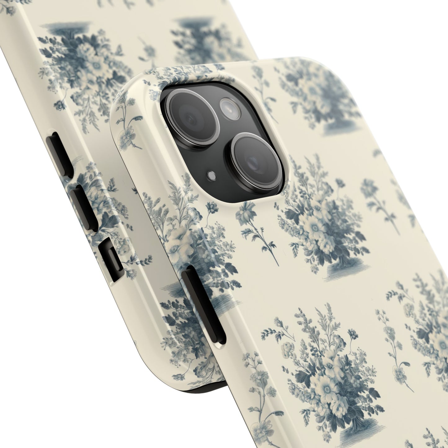 Bouquet Toile de Jouy in Light Cerulean - Samsung and iPhone Tough Phone Case