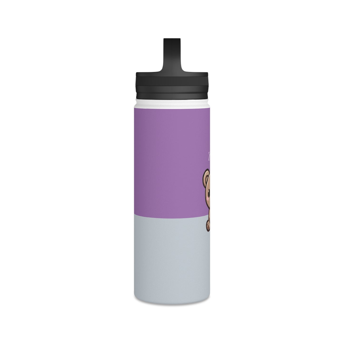 Zuma the Bear - Kawaii Designs - Steel Water Bottle Tumbler, Handle Lid