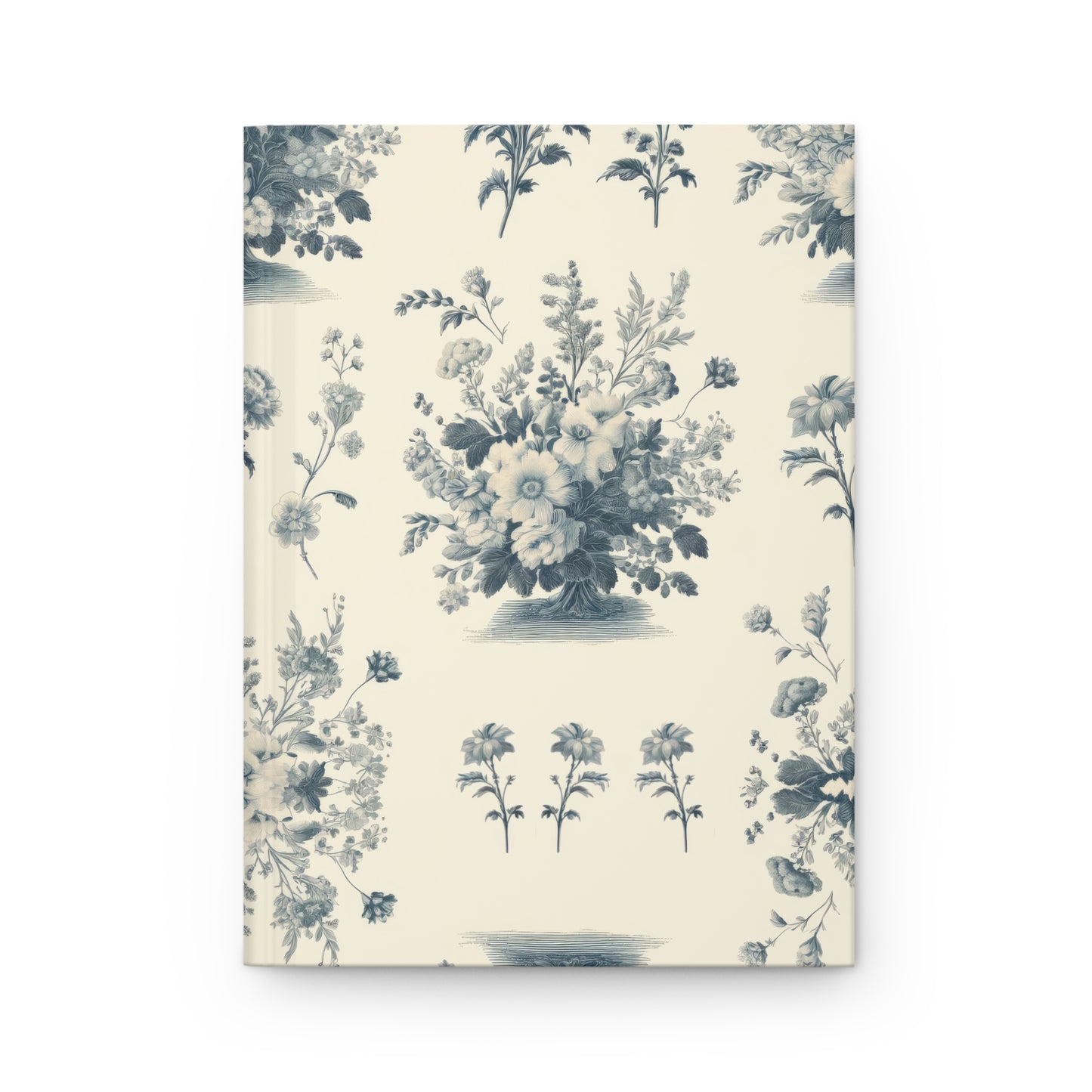 Bouquet Toile de Jouy in Light Cerulean Hardcover Journal Matte