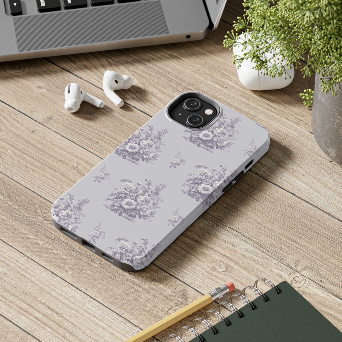 Bouquet Toile de Jouy in Lavender - Samsung and iPhone Tough Phone Case