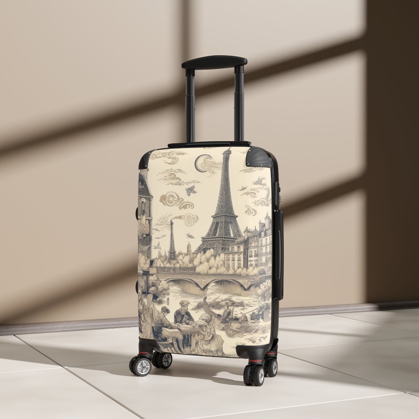 Paris France in Toile de Jouy - Suitcase - Small Carry On Luggage