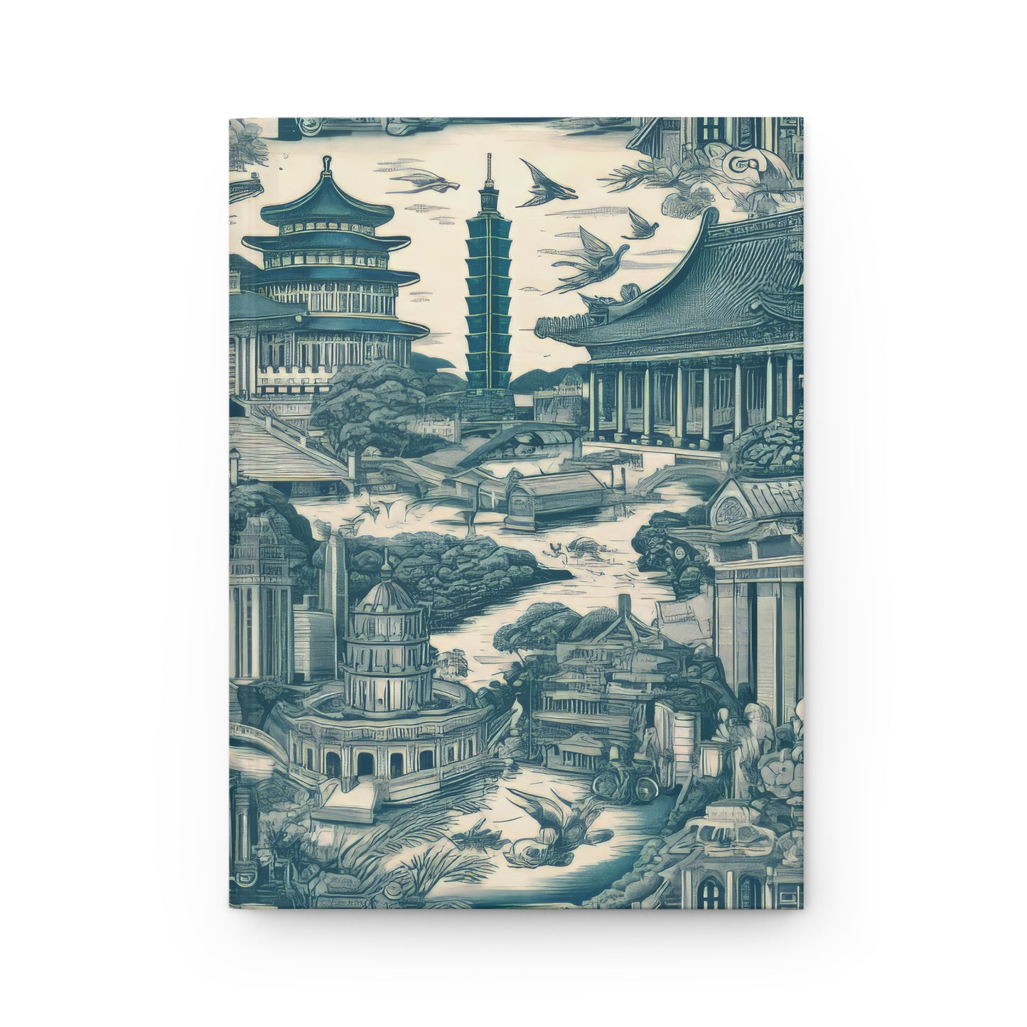 Taipei - Taiwan in Toile de Jouy - Hardcover Journal Notebook Matte #taipei101 #taiwan