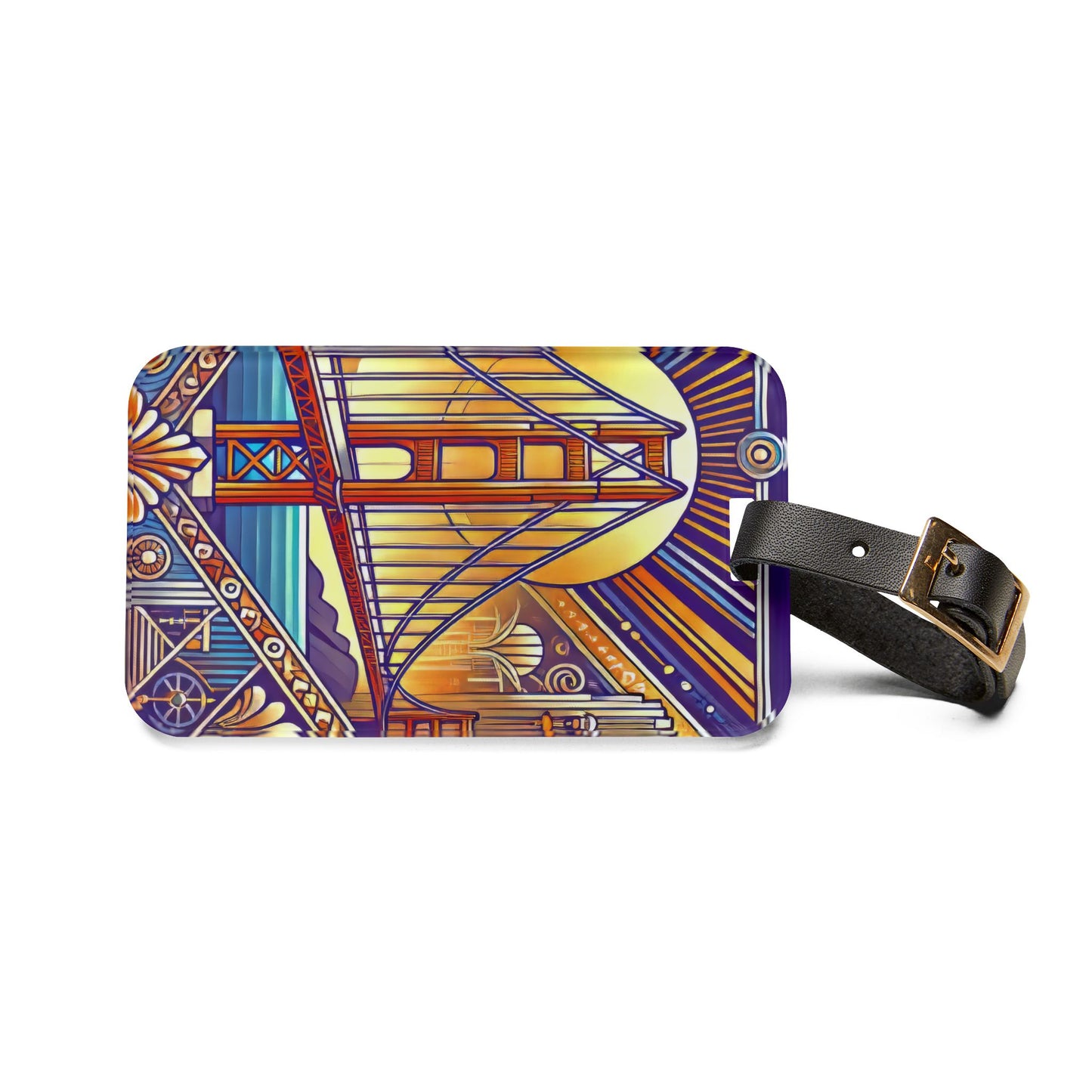 Art Deco Golden Gate Bridge San Francisco Luggage Tag