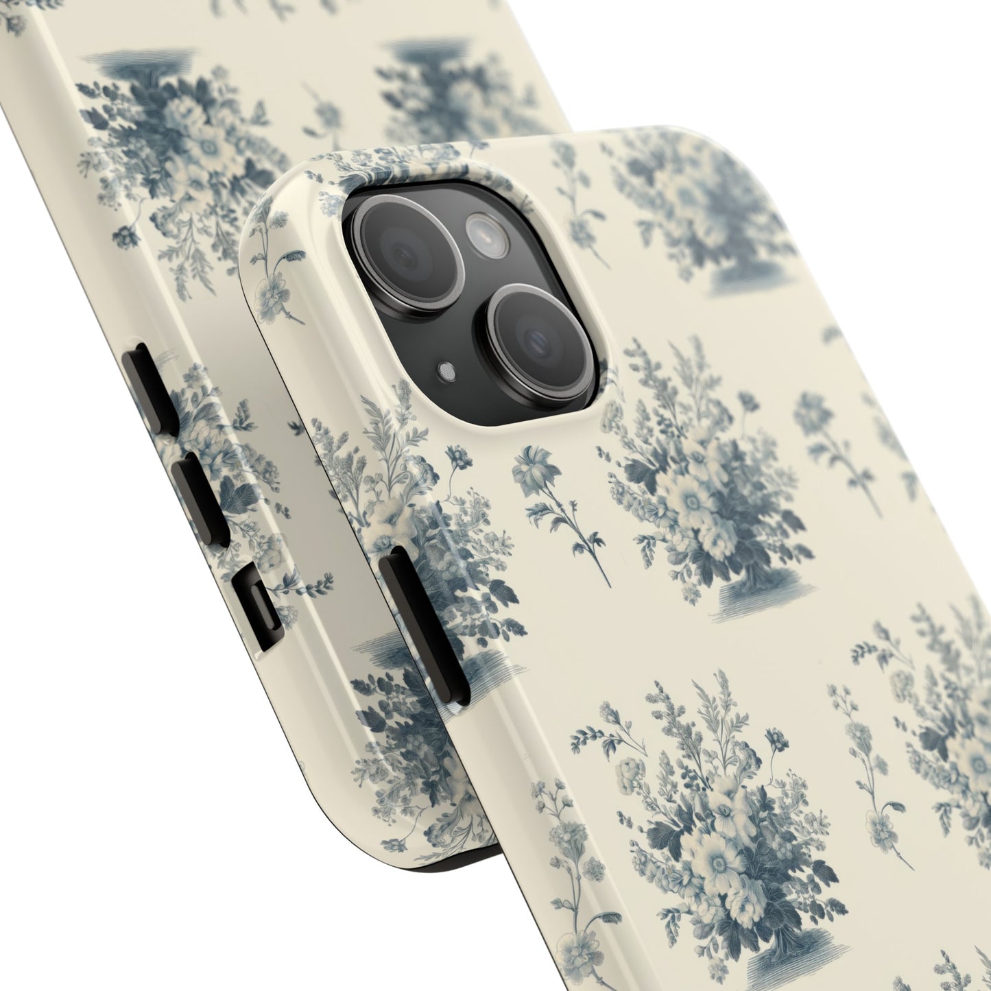 Bouquet Toile de Jouy in Light Cerulean - Samsung and iPhone Tough Phone Case