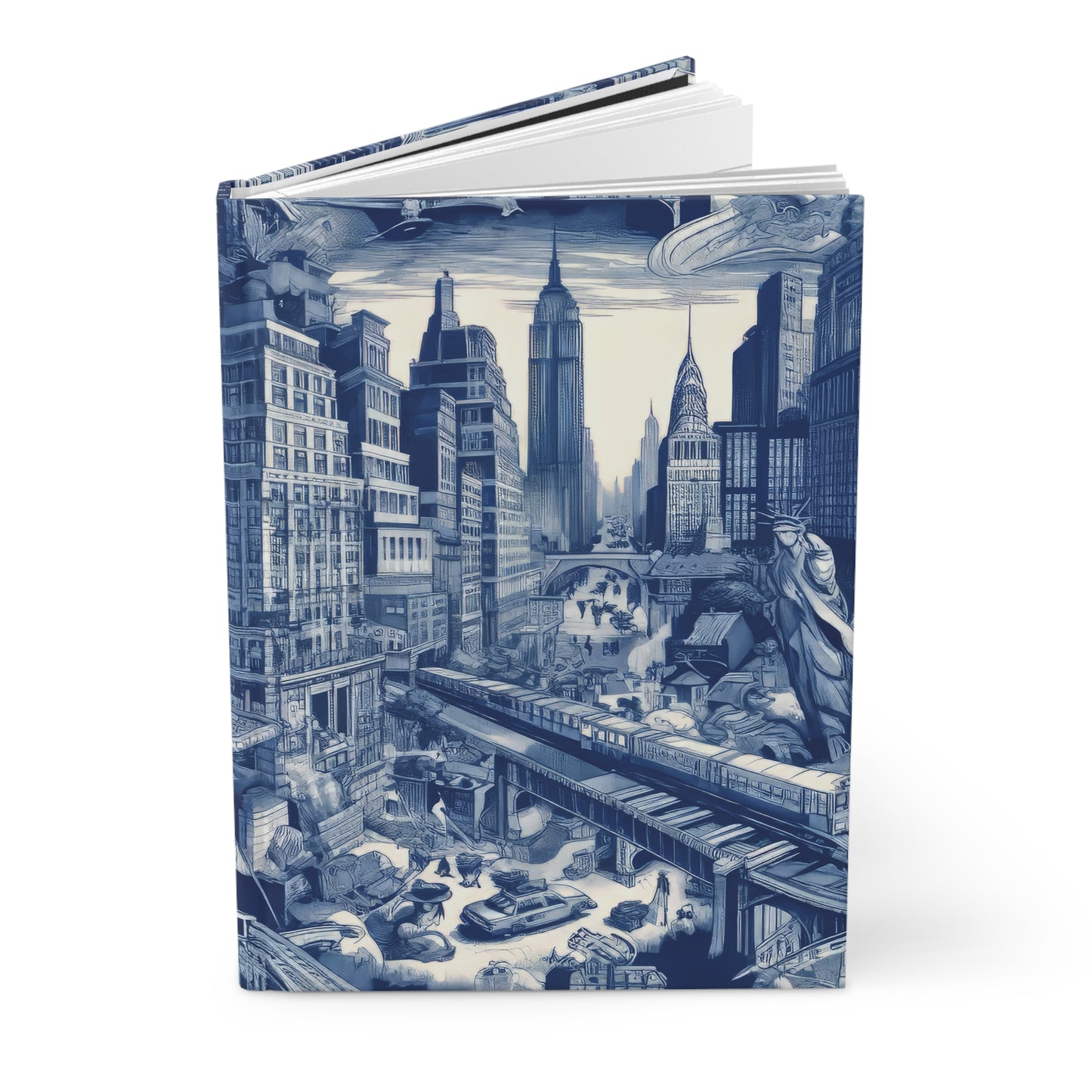 New York - New York in Toile de Jouy - Hardcover Journal Notebook Matte #ny #newyork