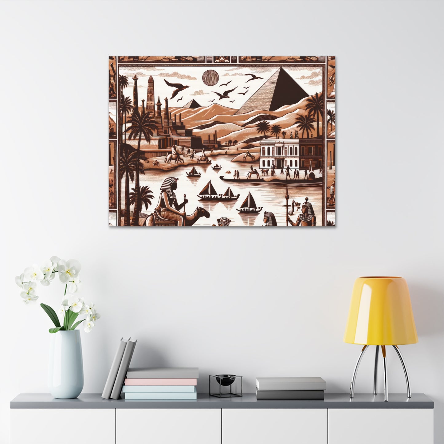 Egypt Art on Canvas Stretched: 12"x8", 24"x16, 40"x30" Sizes