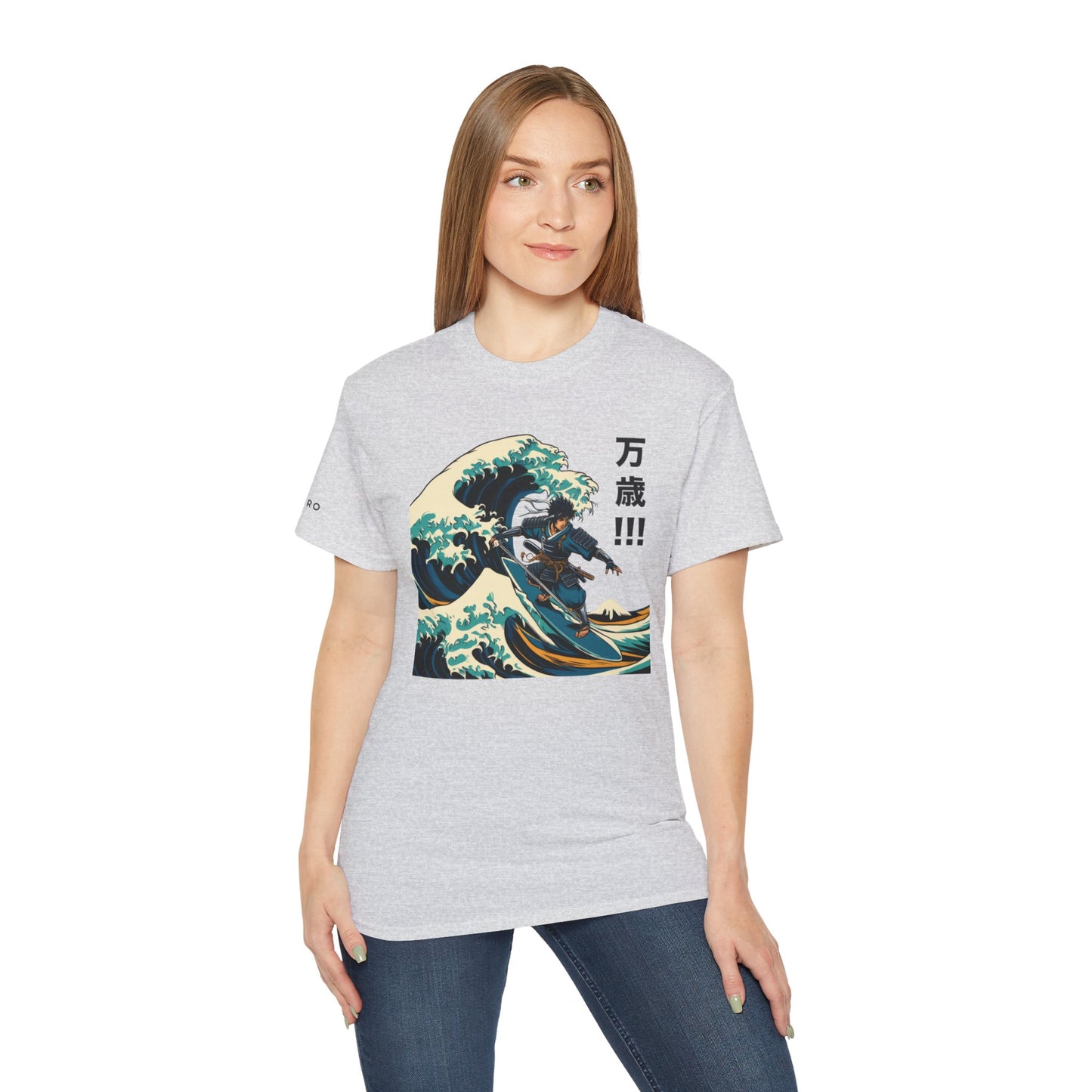 Hokusai Great Wave Samurai Surfer Graphic Tee Shirt