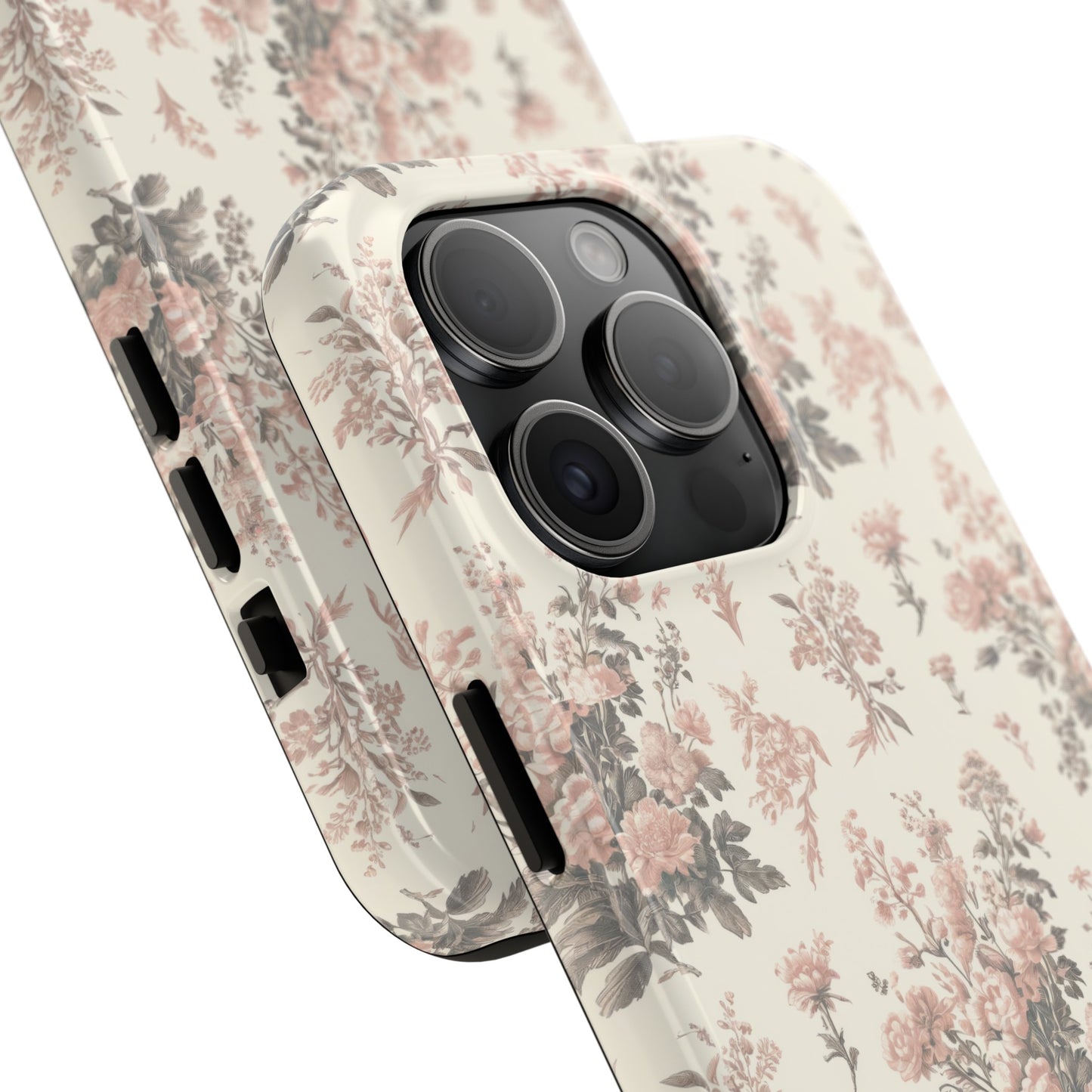 Bouquet Toile de Jouy in Pink and Grey - Samsung and iPhone Tough Phone Case