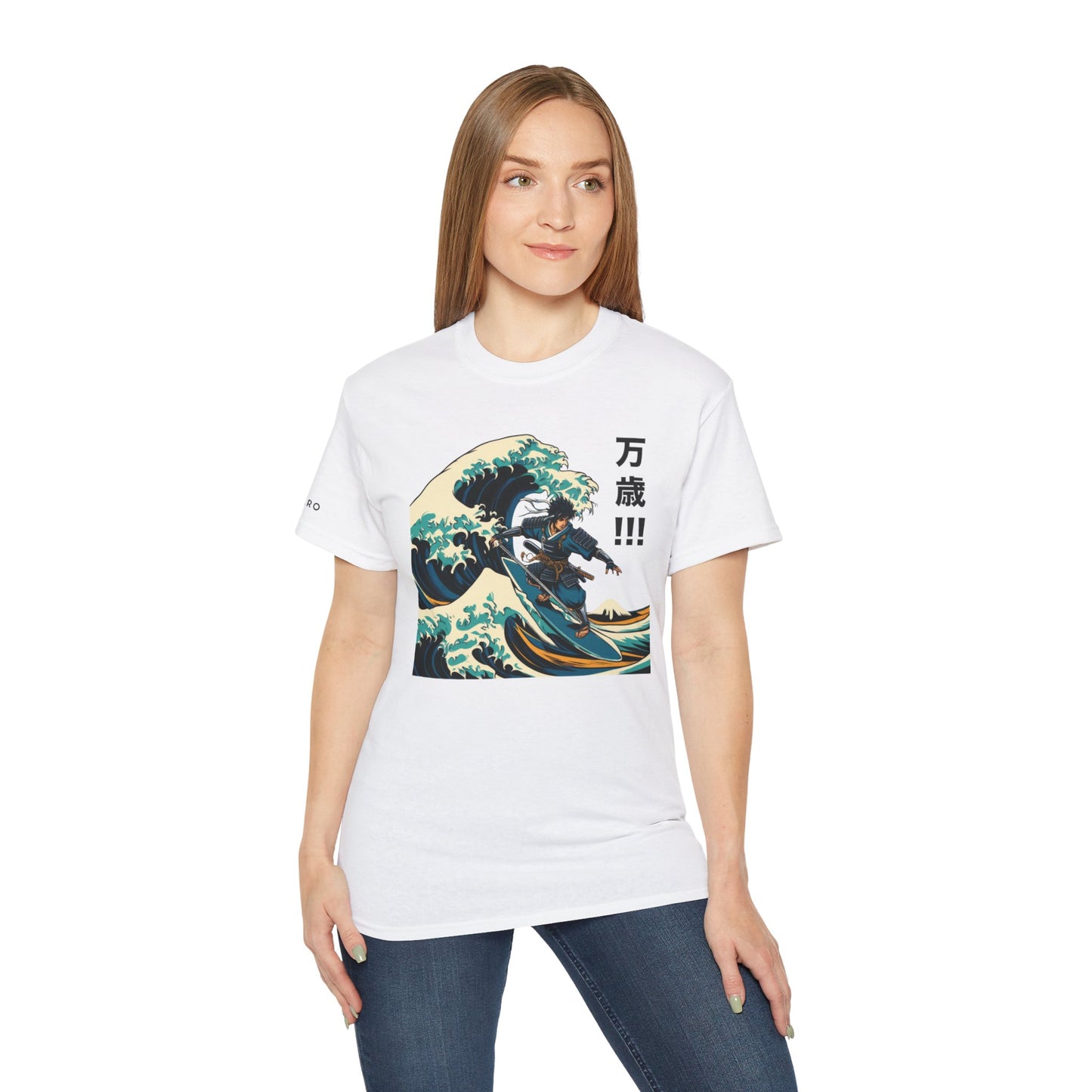 Hokusai Great Wave Samurai Surfer Graphic Tee Shirt