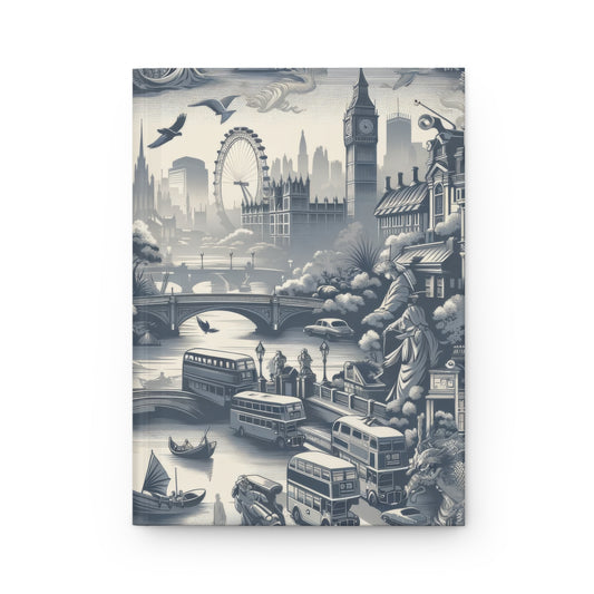 London in Toile de Jouy - Hardcover Journal Notebook Matte #london #bigben