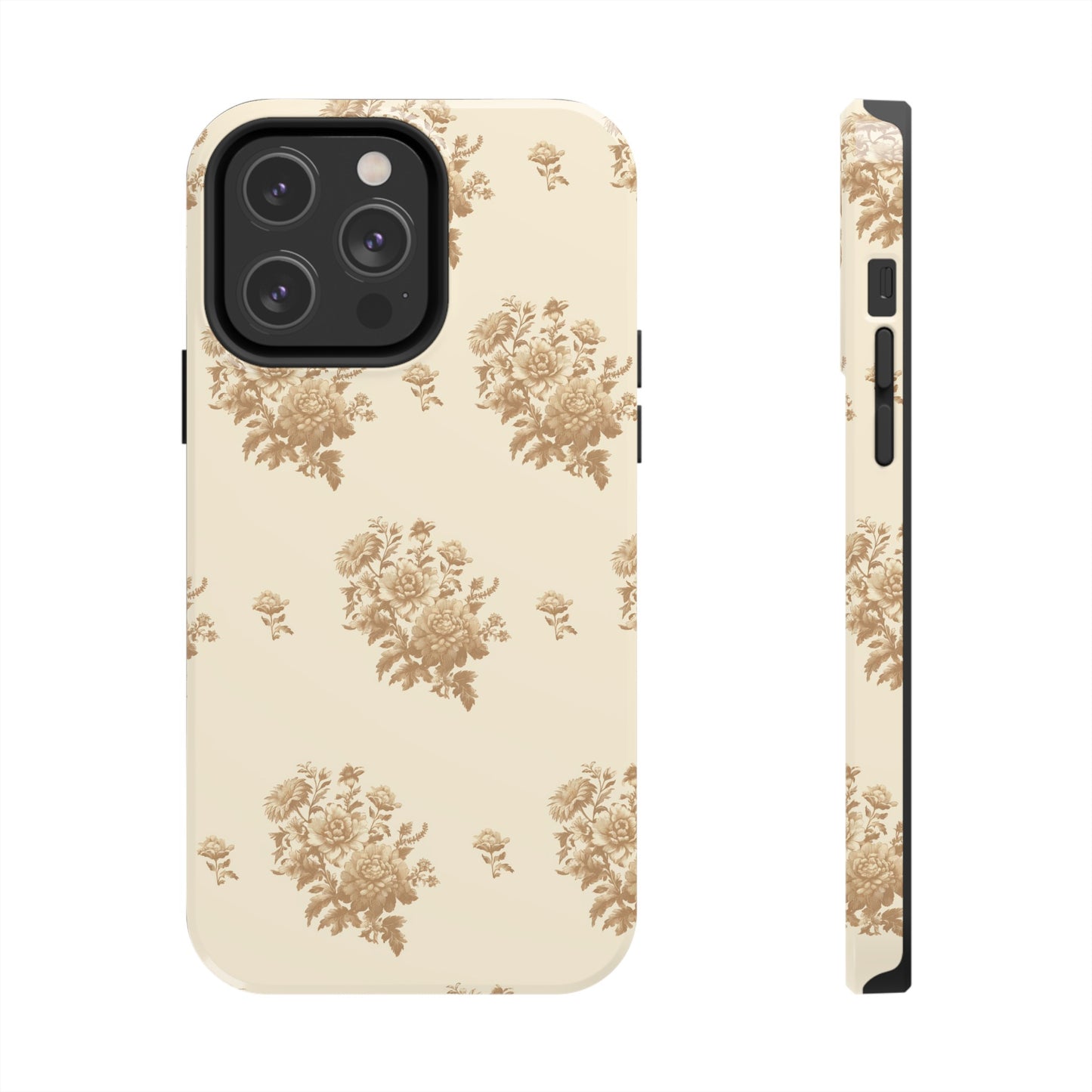 Bouquet Toile de Jouy in Light Brown - Samsung and iPhone Tough Phone Case