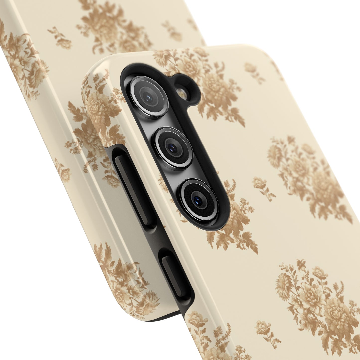 Bouquet Toile de Jouy in Light Brown - Samsung and iPhone Tough Phone Case