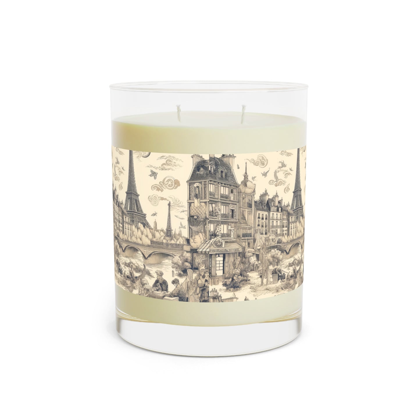 Paris France Scented Candle - Premium Design Printed On 11oz Glass, Not a Sticker Label