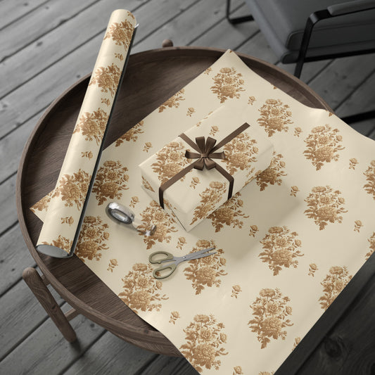 Bouquet Toile de Jouy in Brown Wrapping Paper 30"x 72"