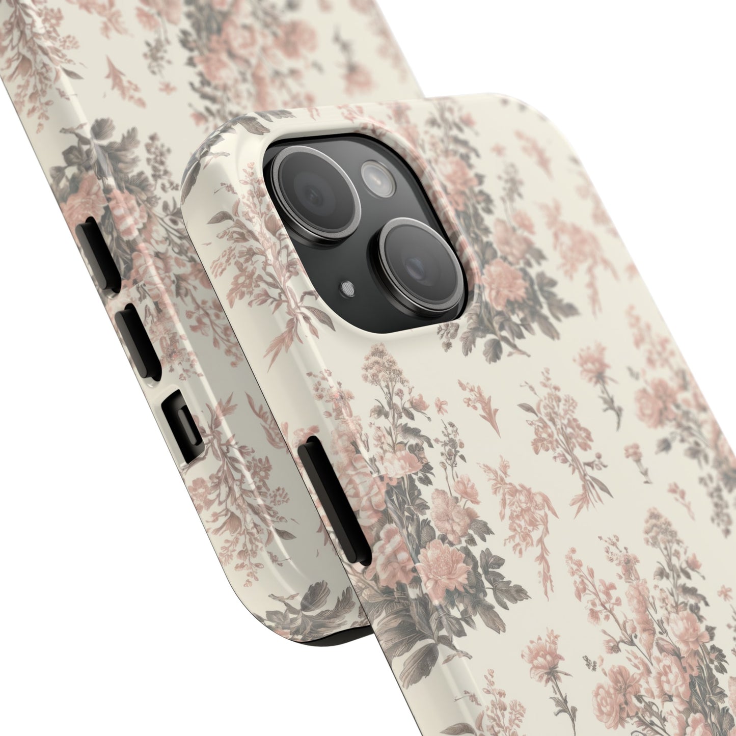 Bouquet Toile de Jouy in Pink and Grey - Samsung and iPhone Tough Phone Case