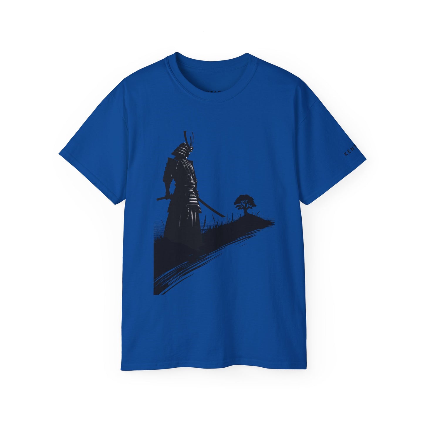 Samurai Silhouette Bonsai Contemplation Graphic Tee Shirt