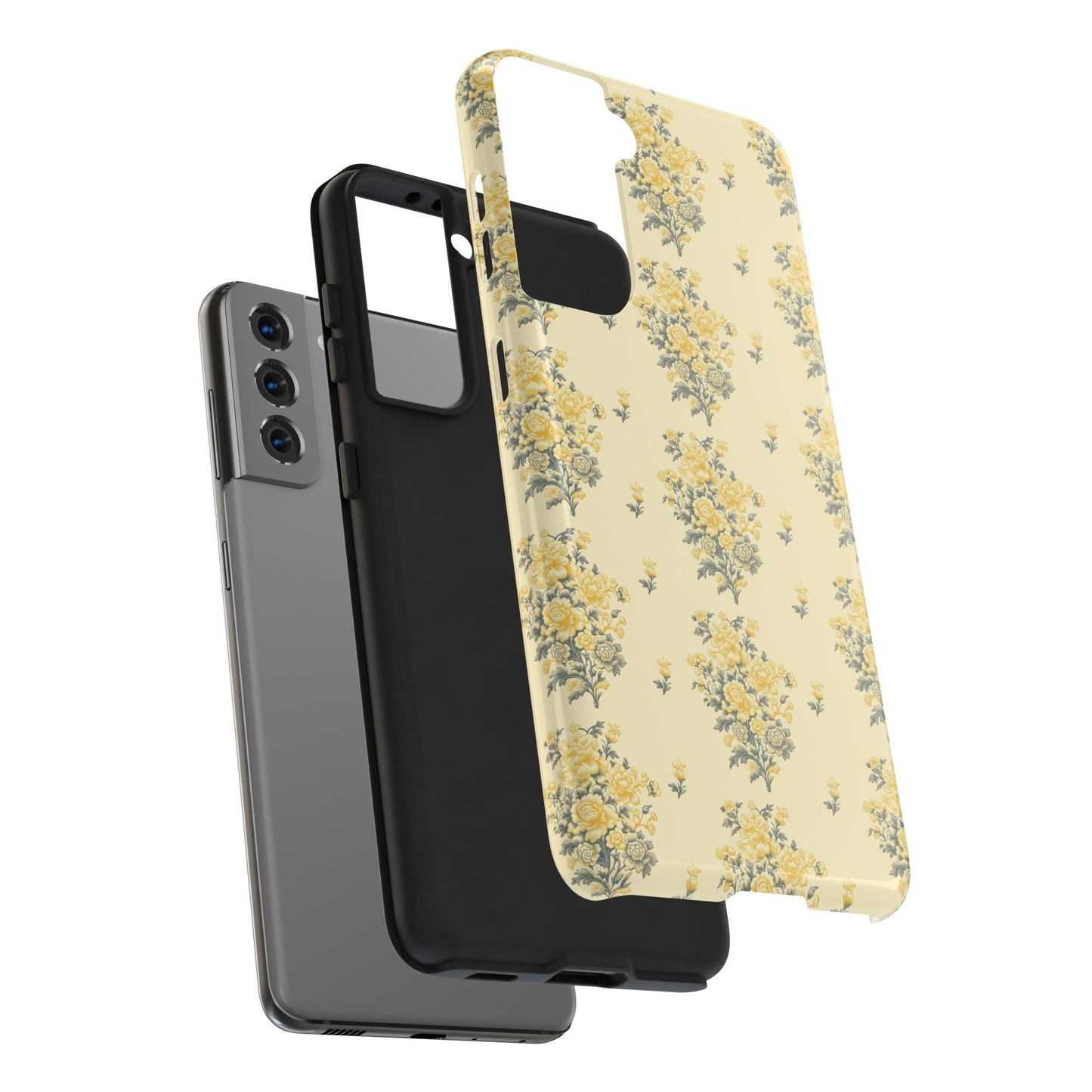 Bouquet Toile de Jouy in Yellow - Samsung and iPhone Tough Phone Case