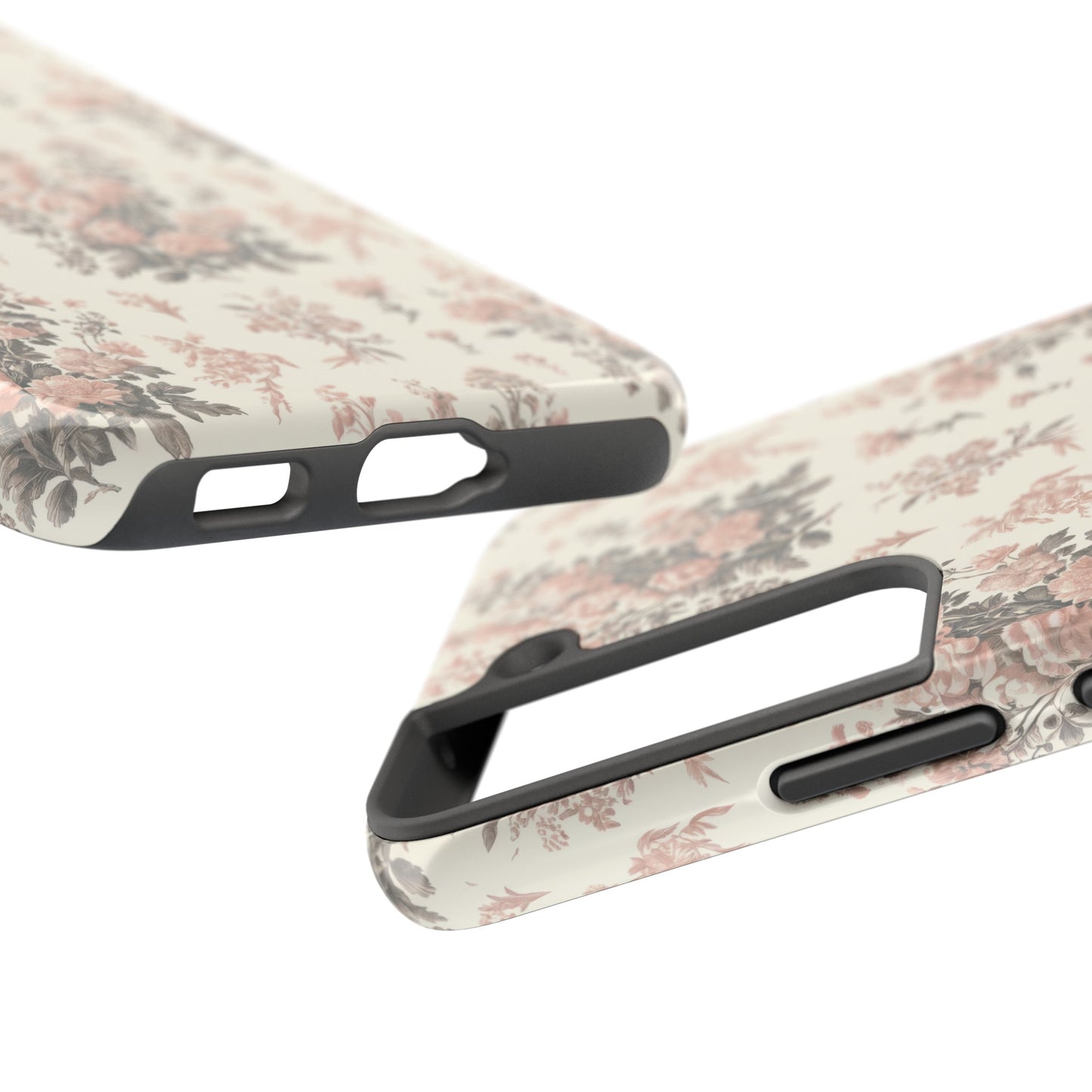 Bouquet Toile de Jouy in Pink and Grey - Samsung and iPhone Tough Phone Case