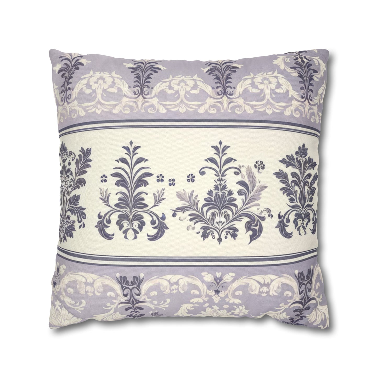 Damask in Lavender Spun Polyester Square Pillow (Pillow and Pillowcase)