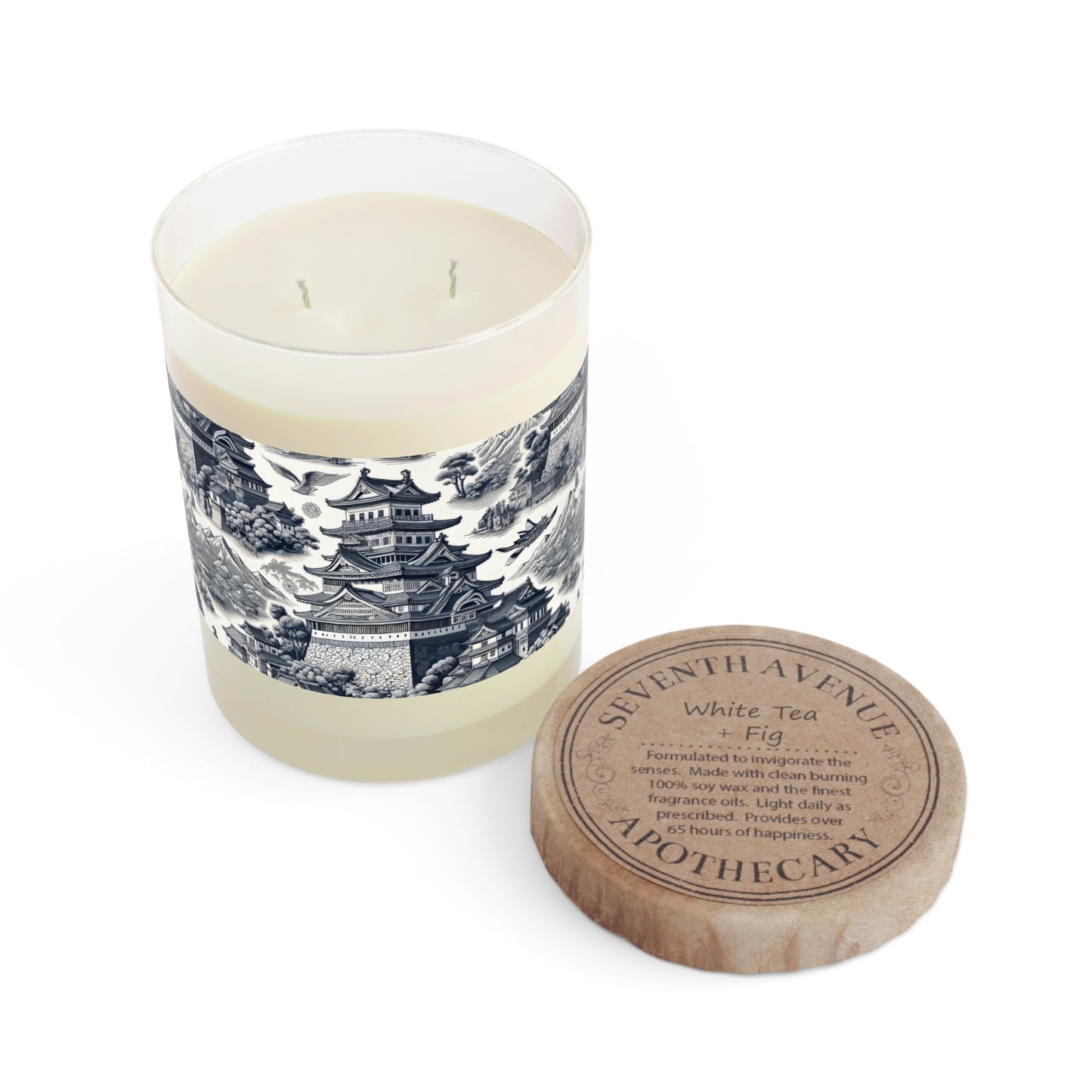 Meiji Castle, Japan Scented Candle - Premium Design Printed On 11oz Glass, Not a Sticker Label