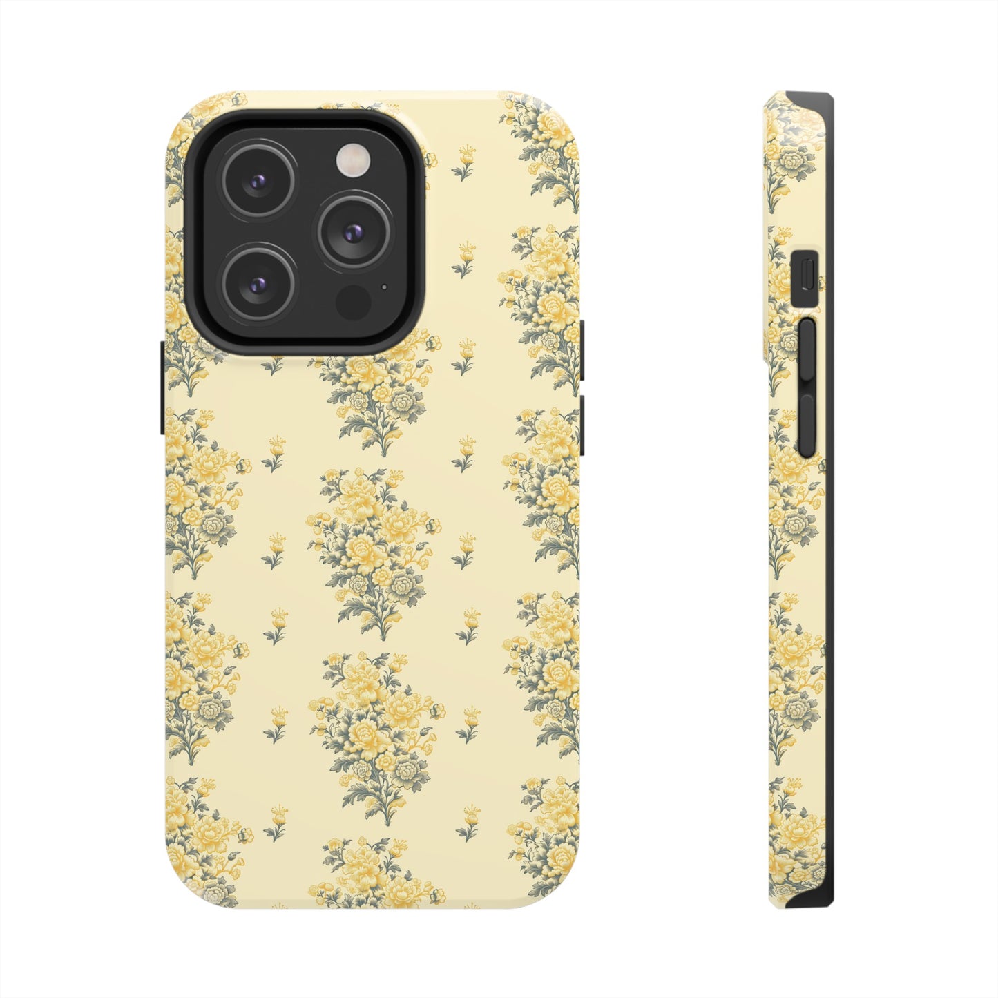 Bouquet Toile de Jouy in Yellow - Samsung and iPhone Tough Phone Case