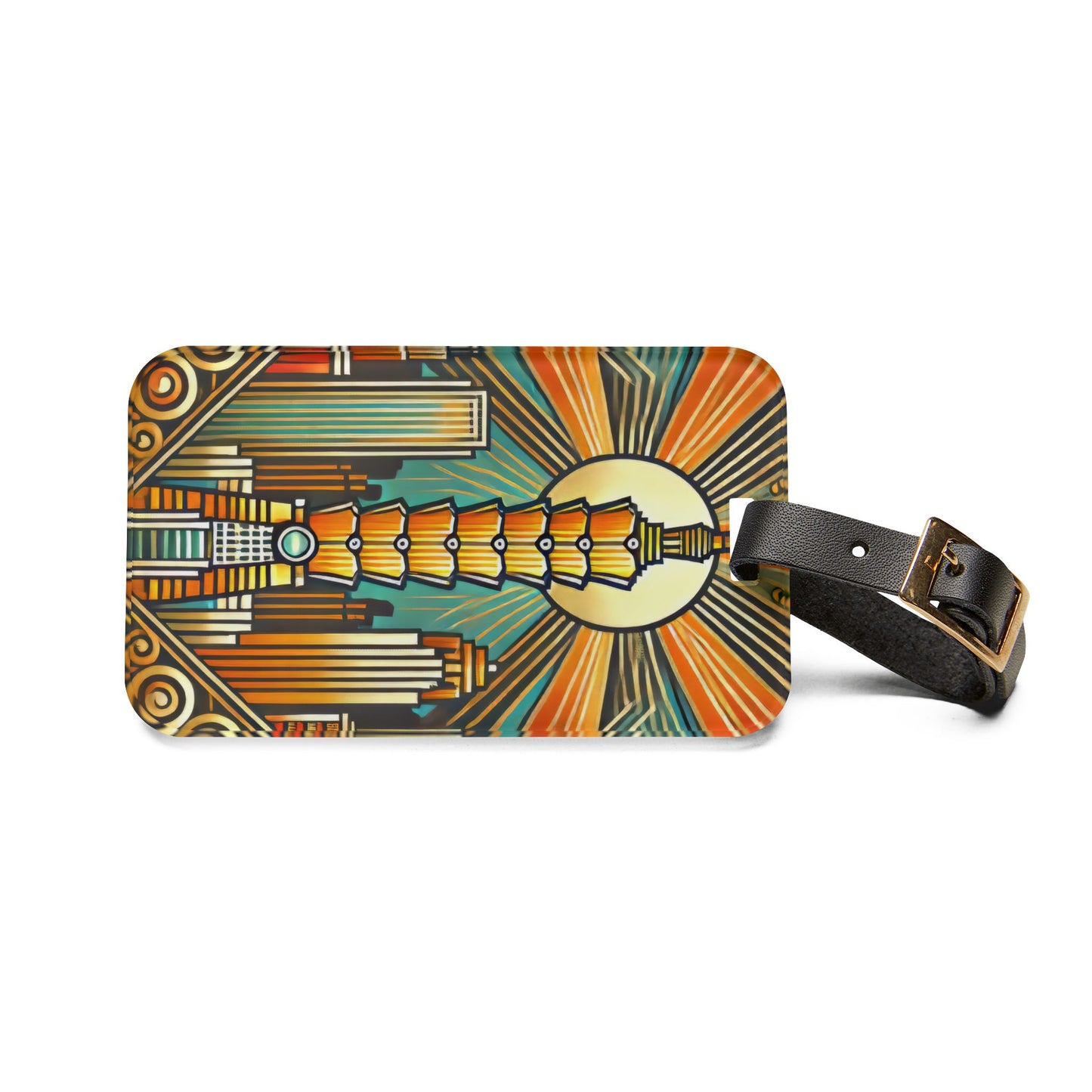 Art Deco Taipei 101 Taiwan Luggage Tag