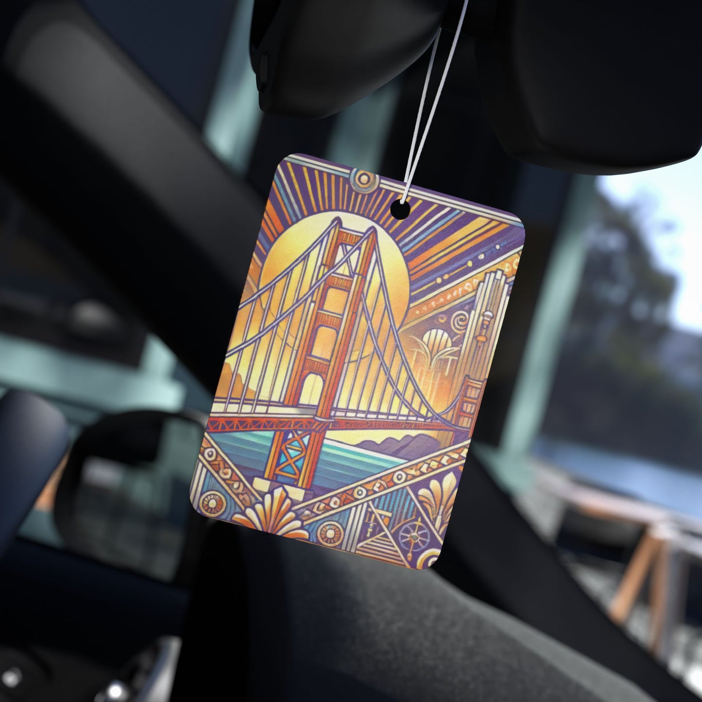 Art Deco Golden Gate Bridge San Francisco Car Air Freshener