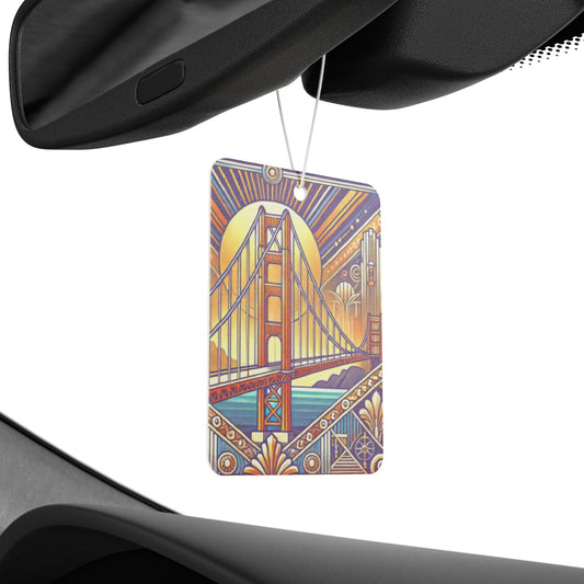 Art Deco Golden Gate Bridge San Francisco Car Air Freshener