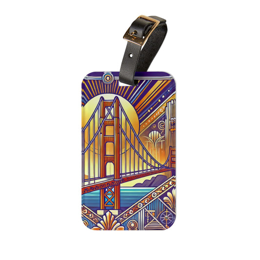 Art Deco Golden Gate Bridge San Francisco Luggage Tag