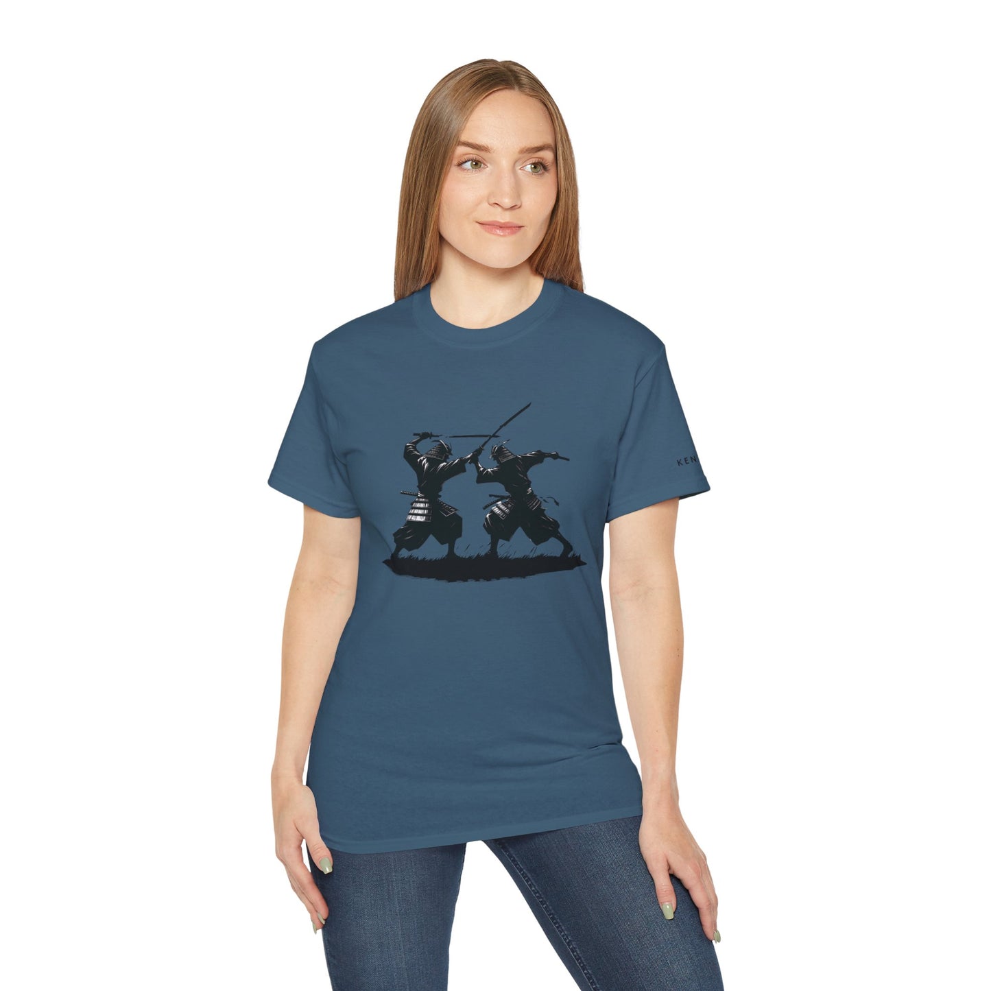 Samurai Dueling Silhouette Graphic Tee Shirt