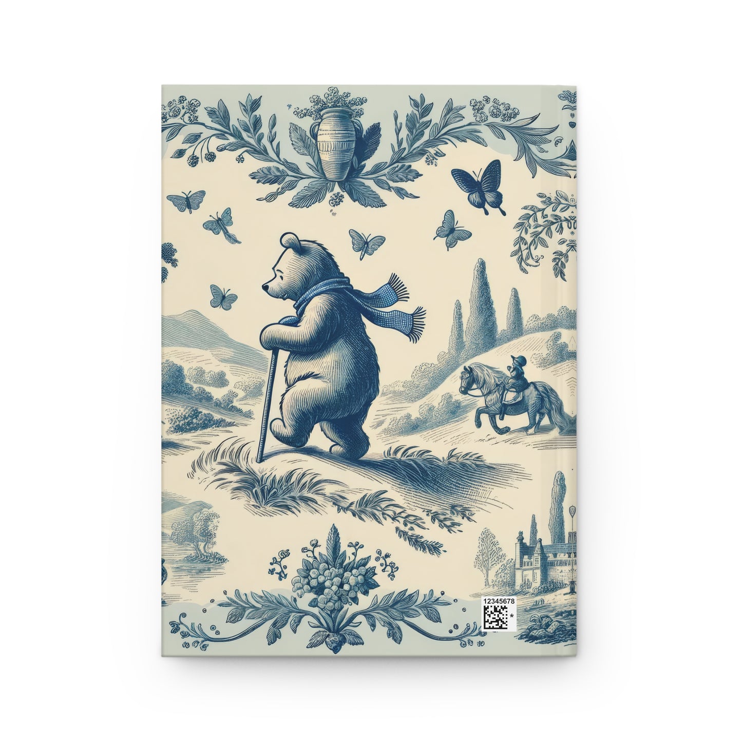 Winnie the Pooh On a Journey in Toile de Jouy - Hardcover Journal Notebook Matte