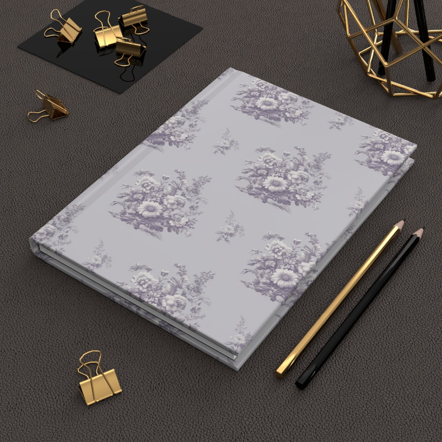 Bouquet Toile de Jouy in Lavender Hardcover Journal Matte