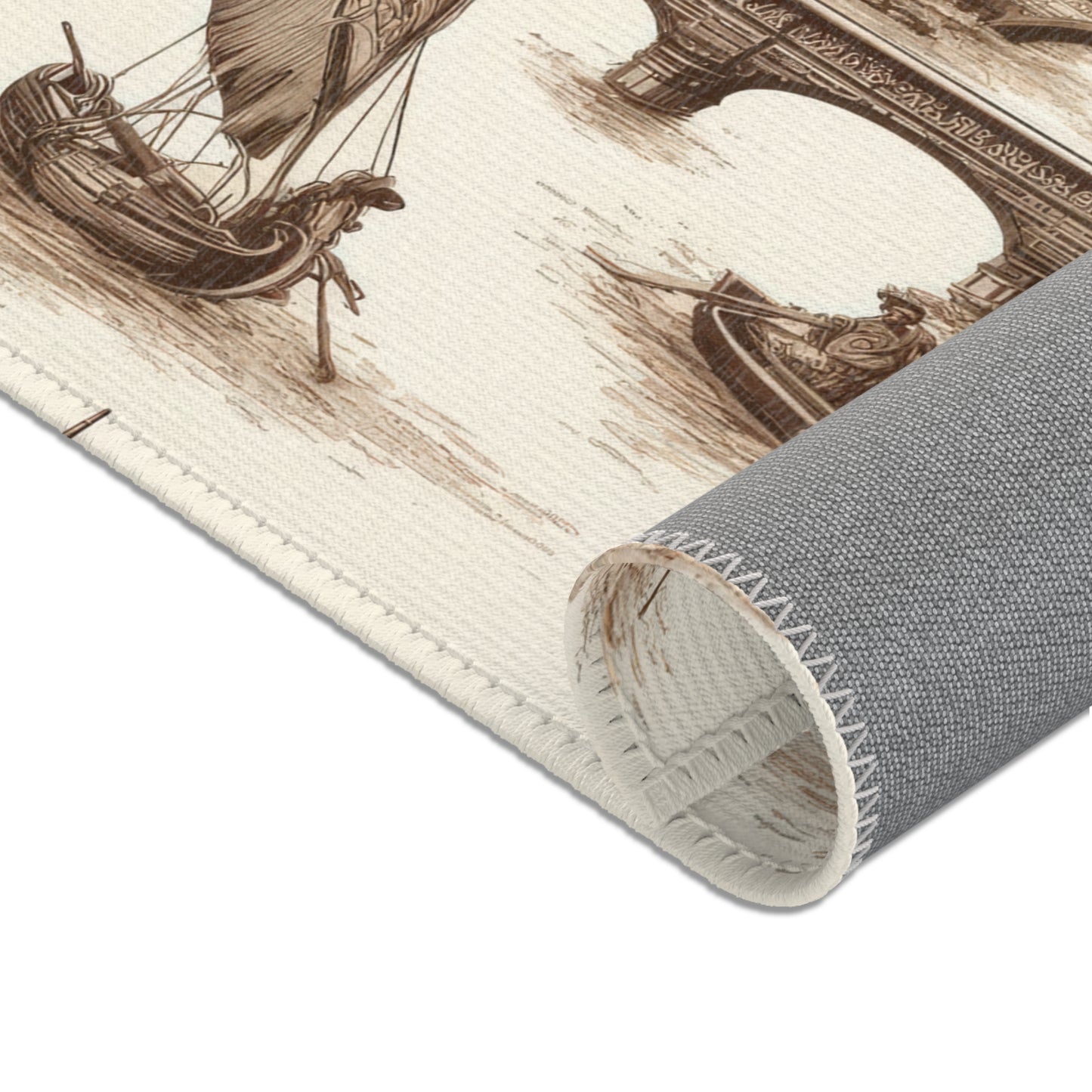 Venice, Italy - Toile de Jouy - Area Rug - Sink Mat - Welcome Mat - 24x36 inches