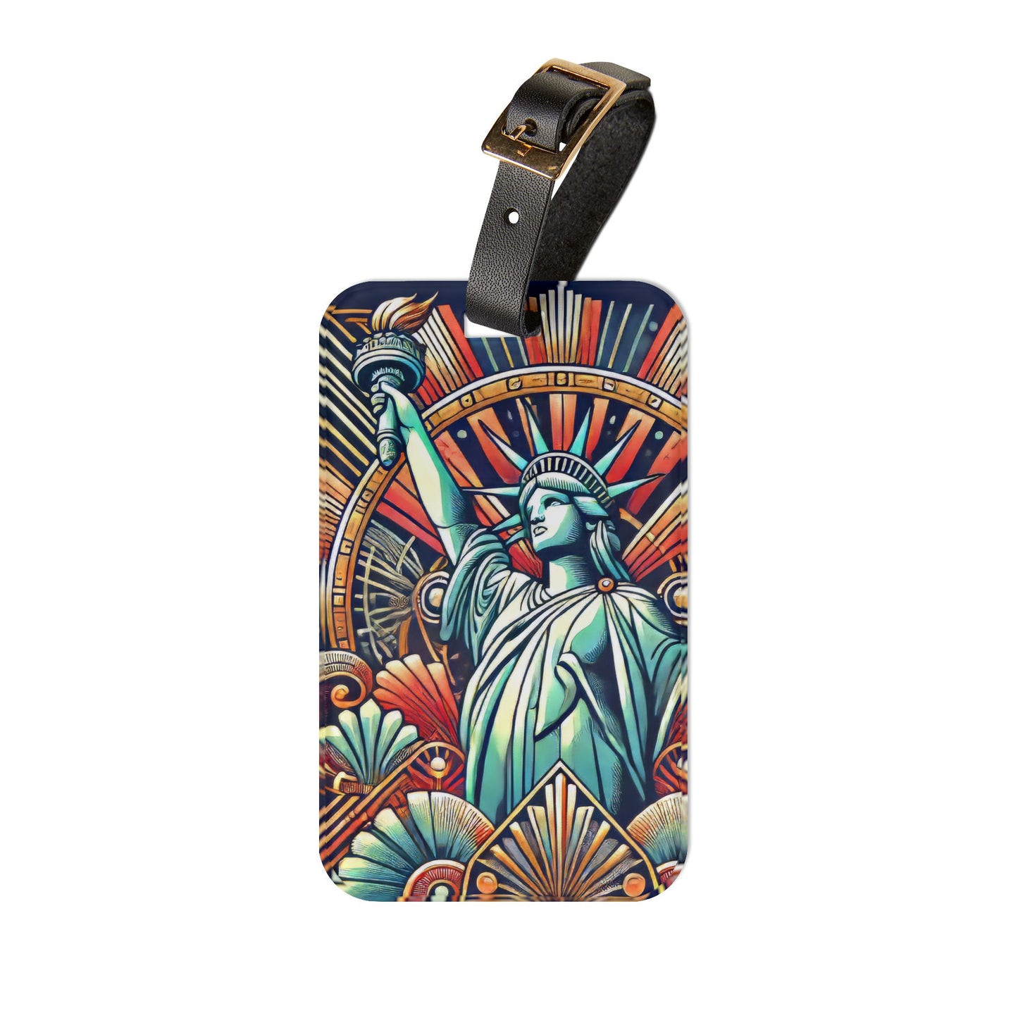 Art Deco Statue of Liberty New York Luggage Tag