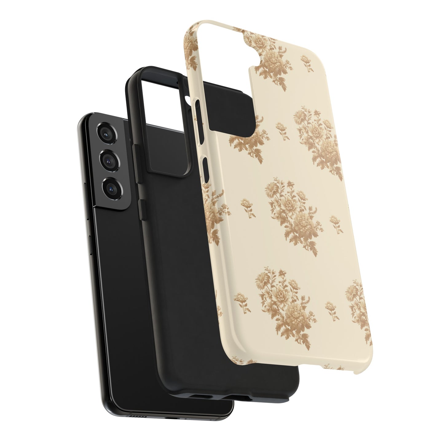 Bouquet Toile de Jouy in Light Brown - Samsung and iPhone Tough Phone Case