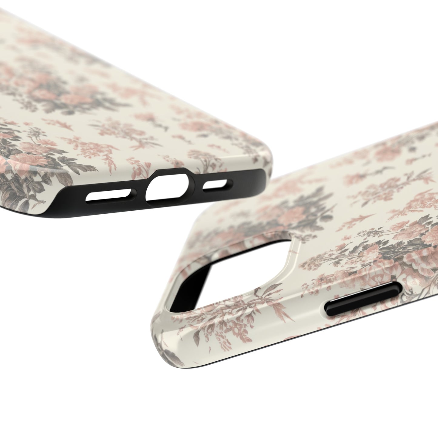 Bouquet Toile de Jouy in Pink and Grey - Samsung and iPhone Tough Phone Case