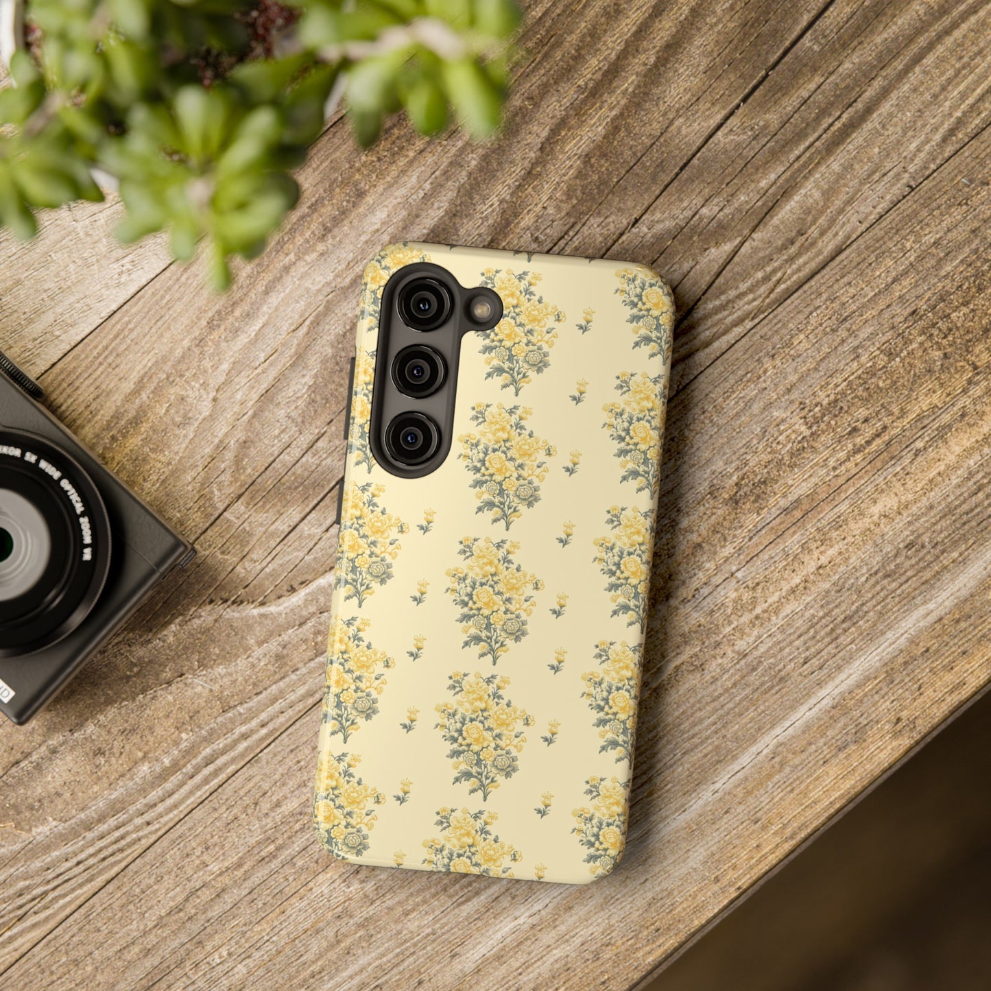 Bouquet Toile de Jouy in Yellow - Samsung and iPhone Tough Phone Case