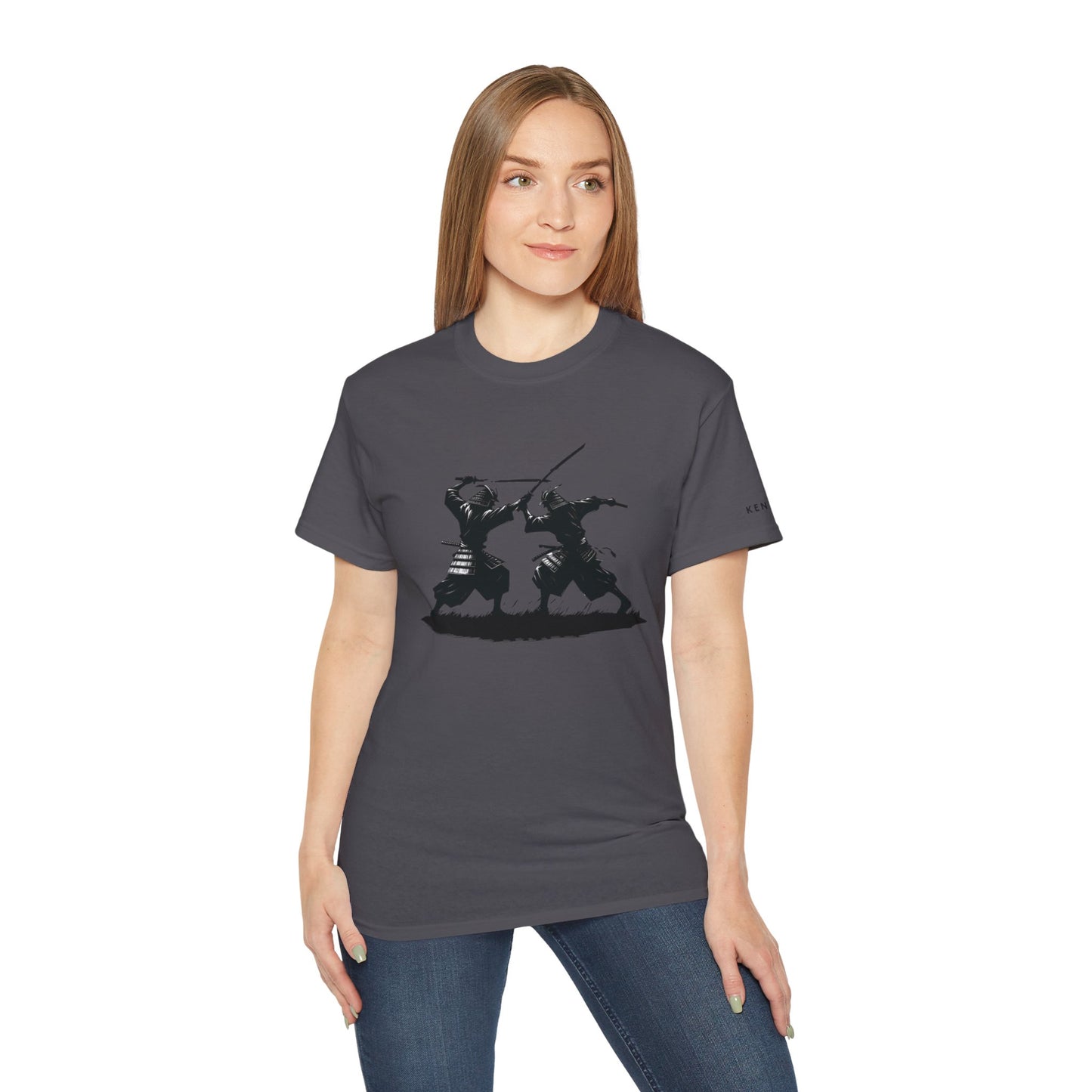 Samurai Dueling Silhouette Graphic Tee Shirt