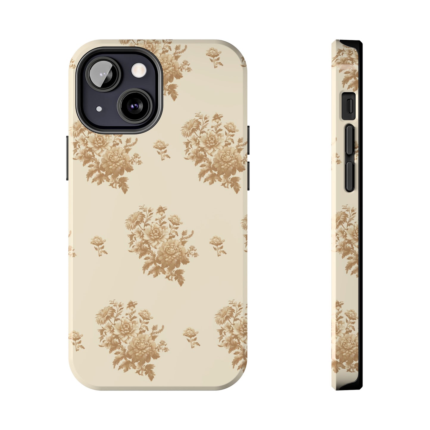 Bouquet Toile de Jouy in Light Brown - Samsung and iPhone Tough Phone Case