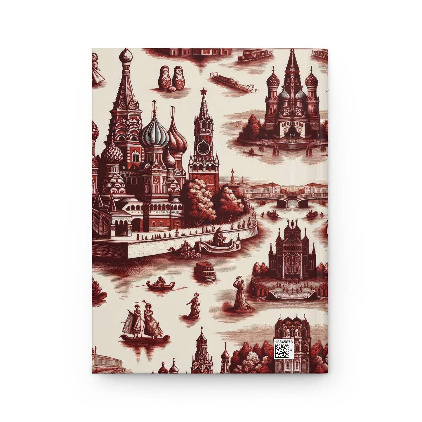 Moscow - Russia in Toile de Jouy - Hardcover Journal Notebook Matte #moscow