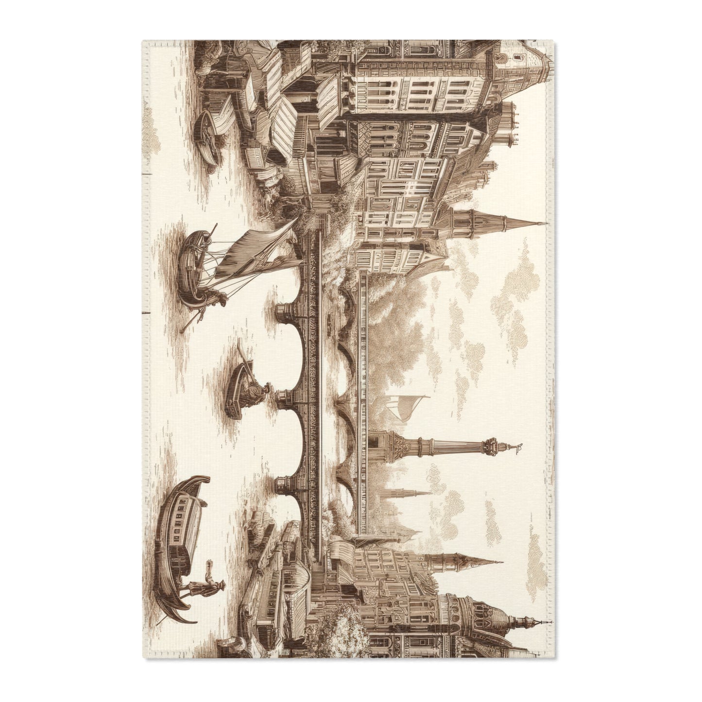 Venice, Italy - Toile de Jouy - Area Rug - Sink Mat - Welcome Mat - 24x36 inches