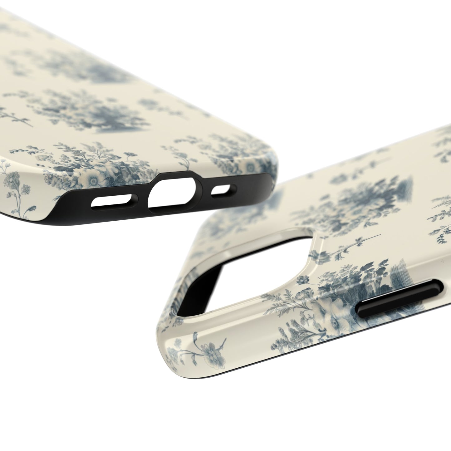 Bouquet Toile de Jouy in Light Cerulean - Samsung and iPhone Tough Phone Case