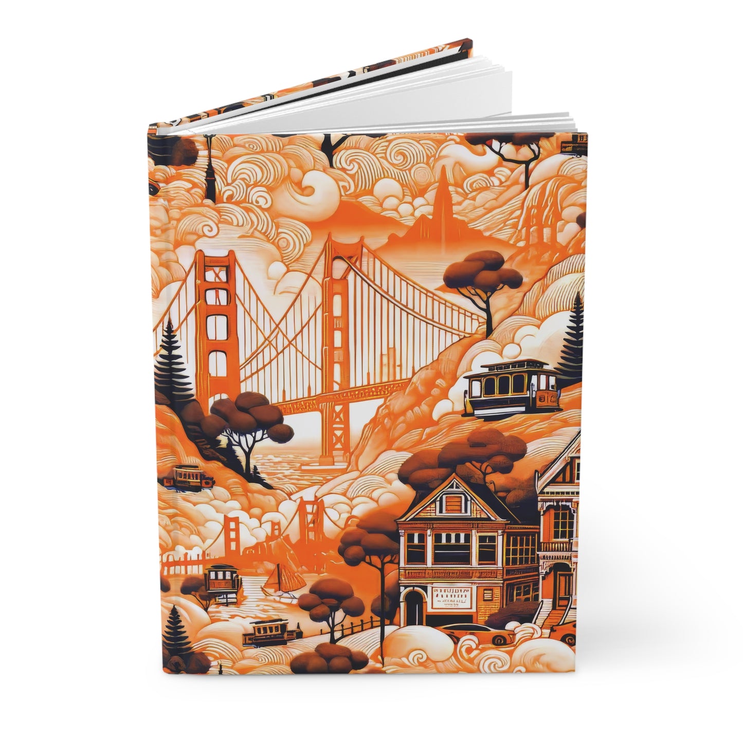 San Francisco - California in Toile de Jouy - Hardcover Journal Notebook Matte #sf #goldengate #california