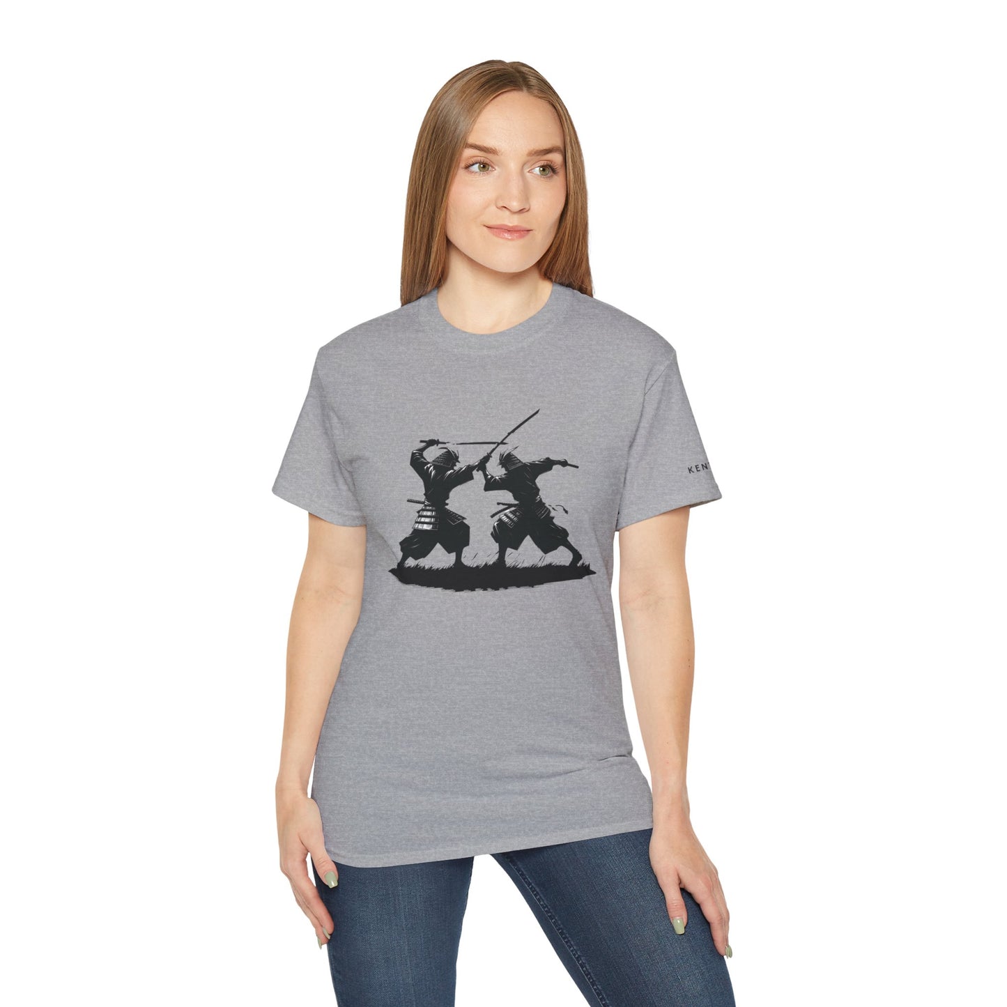 Samurai Dueling Silhouette Graphic Tee Shirt