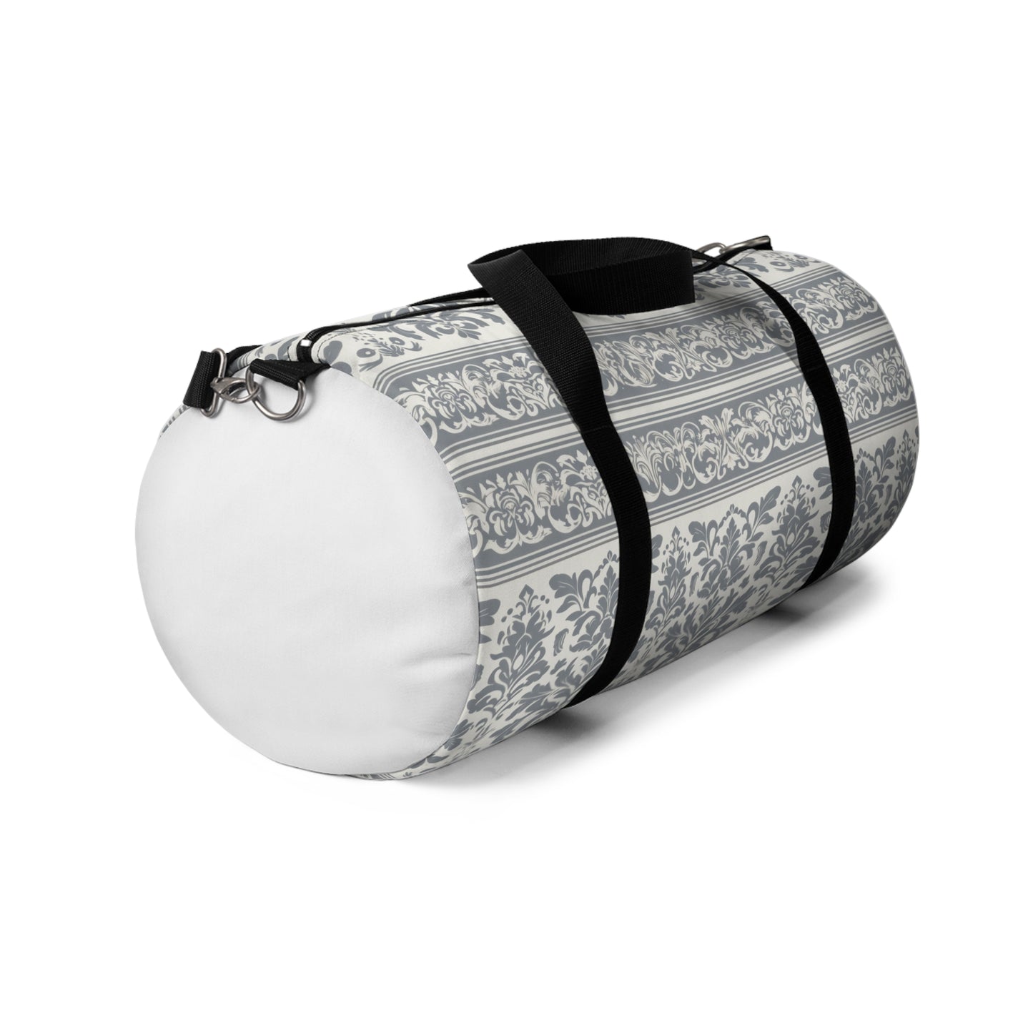 Damask in Grey Duffel Workout Bag