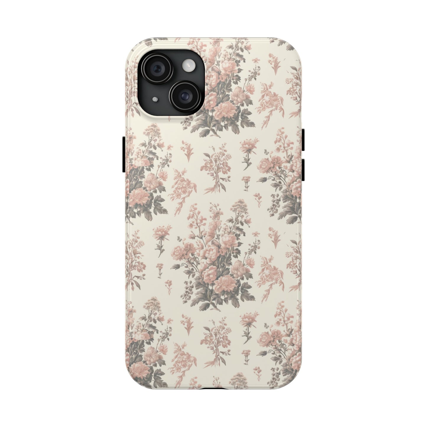 Bouquet Toile de Jouy in Pink and Grey - Samsung and iPhone Tough Phone Case