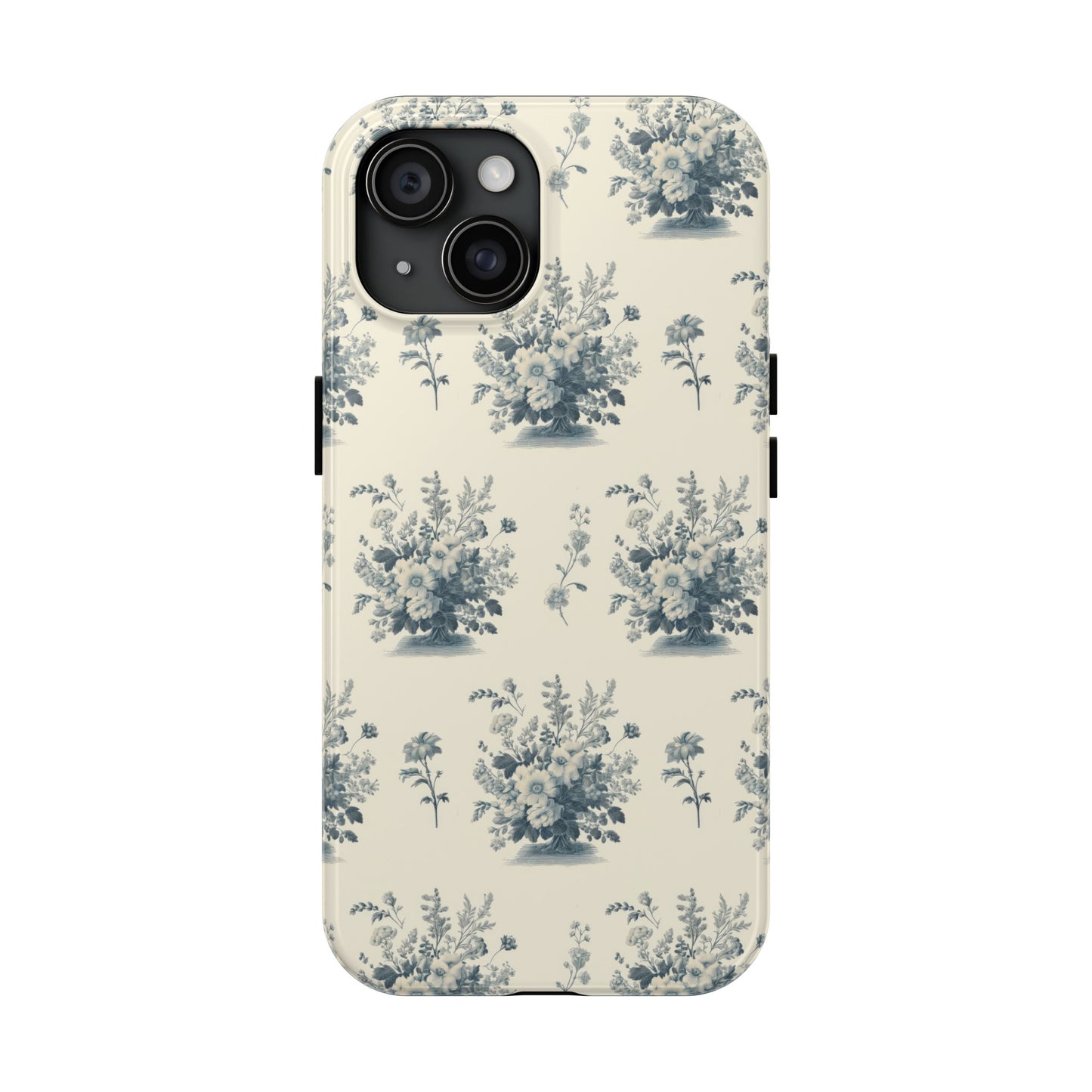 Bouquet Toile de Jouy in Light Cerulean - Samsung and iPhone Tough Phone Case